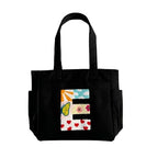 TSANTA Alphabet Tufted Canvas Tote Bag for Women, Laptop Compatible, Zipper Closure, 35x11x31 cm, Multi, Cotton, Shoulder Strap, Personalised Letter Design