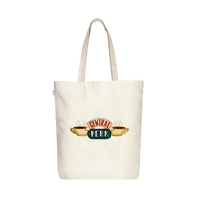 THE UMBRELLA STORE Tote Hand bag Cotton bag with Zipper for Shopping, Office & Daily Use Spacious & Eco-Friendly (Central perk)
