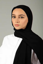 Urshia Malaysian Georgette Hijab/Diamond Georgette Scarf Hijab For Women (Black), For Female