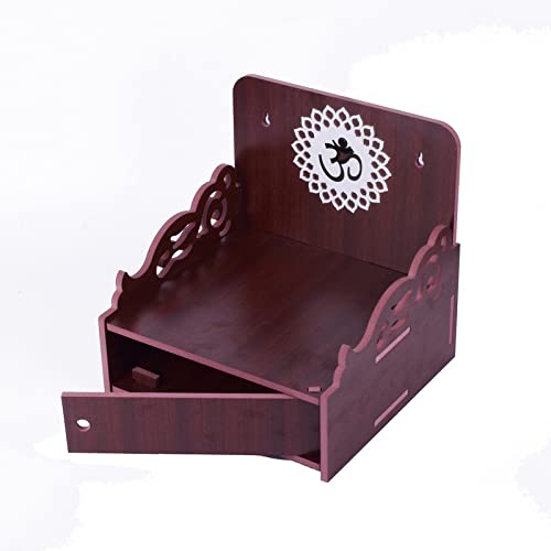 Lexical Wooden Readymade Wall Hanging Puja Temple for Home God Stand for Pooja Room Mandir Wood Devghar Stand for Office and Shop Lexical-511