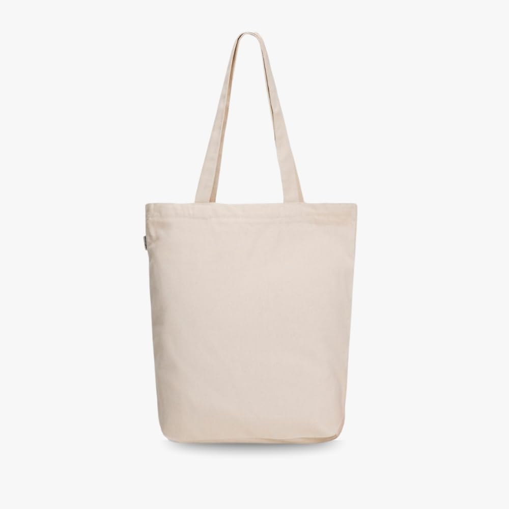 Eco Right Canvas Tote Bags for Women with Zip, College Bag for Girls, 100% Organic Cotton Tote Bag for Shopping, Travel & beach bags for women (Baked Behaviour)