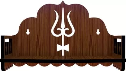 HOMEWEY DECOR Wooden Wall Mounted Pooja Mandir for Home & Office – Handcrafted Temple with Luxurious Finish, Supports Heavy Idols, Decorative Home Temple (8x8x6 Inches)