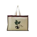 BBGRO Big Eco Cotton Canvas Shopping Bags for Carry Milk Grocery Fruits Vegetable with Reinforced Handles jhola Bag - Kitchen Essential (17.5 inch x 13 inch x 7 inch) Pack of (2)