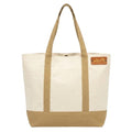 Meeboo’s Tote Canvas Tote Bag Off White Medium Size 350 GSM Cotton Canvas Shoulder Bag for Women Reusable Shopping Office College Bag with Magnetic Closure (Off White Beige Handle)