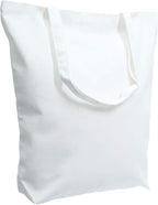 Metsi Canvas Tote Bag for Women, Plain Cotton Reusable Washable Tote Bag for Custom Painting and DIY Craft, Groceries Shopping Beach School Gym Gifts, Eco Friendly Blank Canvas Bag - Pack of 12, White