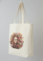 REETI Cotton Canvas Tote Bag for Women | 35 x 40 cm | Reusable Eco-Friendly Bag with Artistic Female Portrait Design