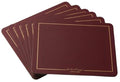 Dribble Premium PU Leather Placemats Set of 6, Double Layer Waterproof Heat Resistant, Non-Slip Easy Clean Dining Table Mats for Kitchen, Dining & Office Desk, Reversible & Smooth Finish (Maroon) Kafalo