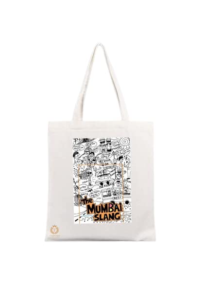 TAJNAN Reusable Tote Cotton Grocery Bags|Eco-Friendly, Multi-Purpose Canvas Bag|15kgs Capacity|Mumbai Stylish Designs, Pack of 1