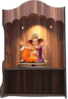 MANDIRAM SSI Fully Handmade Beautiful Small Wooden Home and Office Temple/Pooja Mandirs/Wood mandir