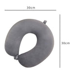Travel Neck Pillow with Eye Mask, Soft Fiber Filled U Shape Cervical Support Pillow for Airplane, Car, Train & Office, Adjustable Snap Button, Lightweight Travel Pillow for Adults (Brown)