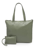 Aquatan Vegan Leather PU Tote Bag for Women Spacious, Stylish, Sturdy PU Material Handbag Zippered Compartment Olive (Olive Solid)