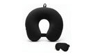 Destinio Neck Pillow for Travel, Memory Foam Neck Pillow, Travel Pillow with Velvet soft Washable cover, Neck Pillow Travel, Neck Pillow and Eye Masks set, Travel Pillow for Flights for Men and Women