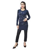 HAUTEMODA Woollen Regular Tops - Navy (Navy, Medium)