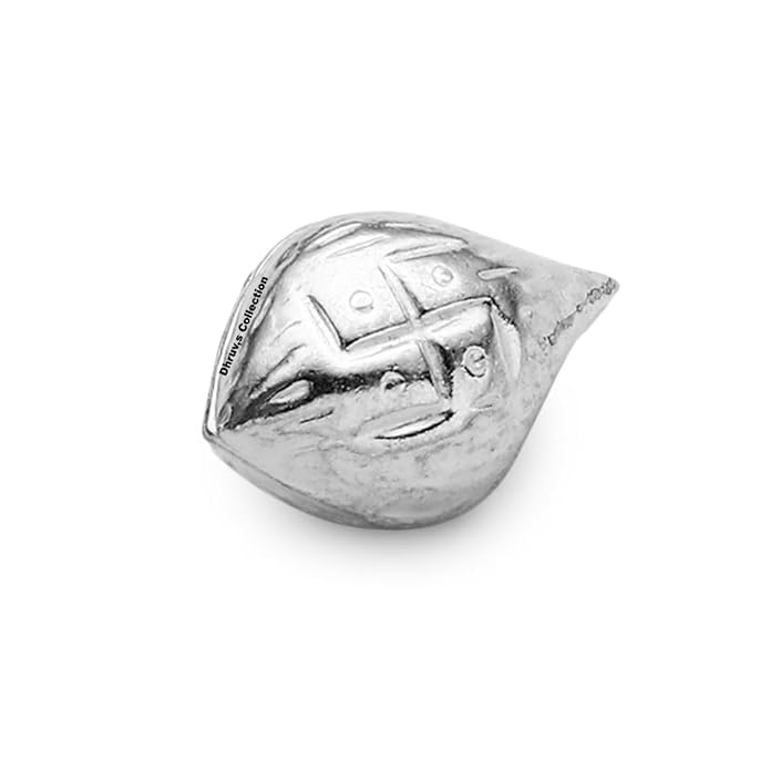 DHRUVS COLLECTION 925 Silver Nariyal - Coconut for Pooja, Temple Decoration & Gift Purpose (Single Piece, 1 Gram)