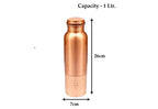 KC Pure Copper Water Bottle with Leak Proof Protection, Ayurveda and Yoga Health Benefits. (Half Hammered Design,1000ml)