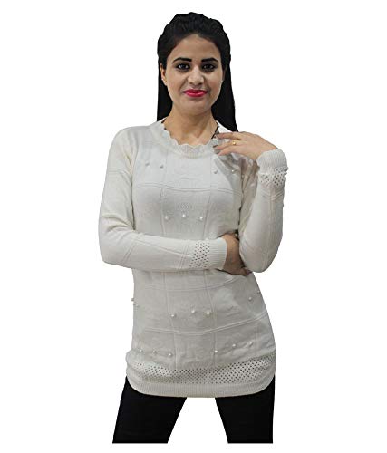 HAUTEMODA Woollen Regular Tops - Maroon (White, 38)