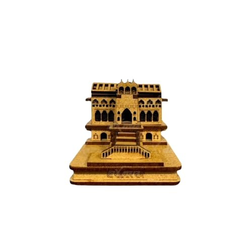 eXme Wooden Badrinath Temple Model for Home Decor - Intricate MDF Replica of Panch Badri Temple, Perfect Spiritual Gift