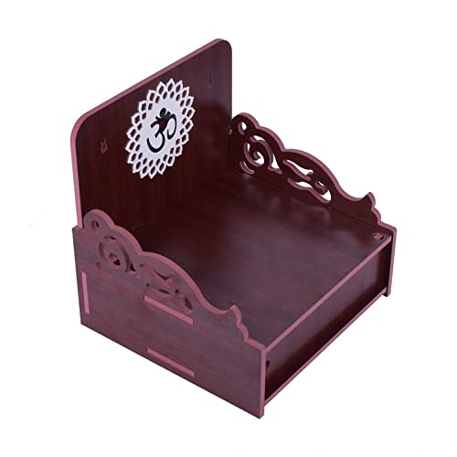 Lexical Wooden Readymade Wall Hanging Puja Temple for Home God Stand for Pooja Room Mandir Wood Devghar Stand for Office and Shop Lexical-511