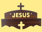 Modern Style Wooden Jesus Wall Shelf With Cross Symbol Suitable For Christian Home Prayer Room, Smooth Finish Durable Build Easy Wall Installation For Daily Worship Gifts Families Believers