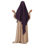 TRIPLE LAYER KHIMAR HIJAB/MULTI LAYER HIJAB/FULL SIZE KHIMAR LAYER (DARK PURPLE)