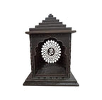 Attractive Craft Store MDF Temple for Car Dashboard & Home Decor | Traditional Wooden Mandir for Idols and Decorative Spiritual Altar | Black | Pack of 2