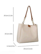 AESTHETIC Women’s Shoulder Handbag | Elegant PU Leather Tote with Chain Strap & Teddy Charm | Stylish Daily Use Purse for Office, College & Casual Outings-T-03