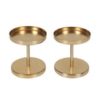Home Trends India Metal Candle Stand I Candle Holder For Home, Birthday Decoration I Table Romantic, Birthday, Dinner Home & Bar Decorative (Set Of 2, Gold)