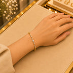 Leaf & Vine Tennis Bracelet for Women | CZ Stones, Gold-Tone Clasp Vedansh Craft