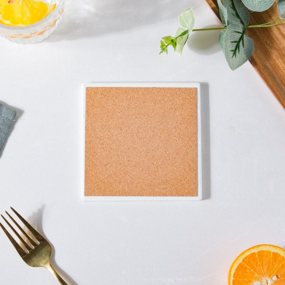 Mediterranean Matte Square Ceramic Coaster Set of 4 Nestasia