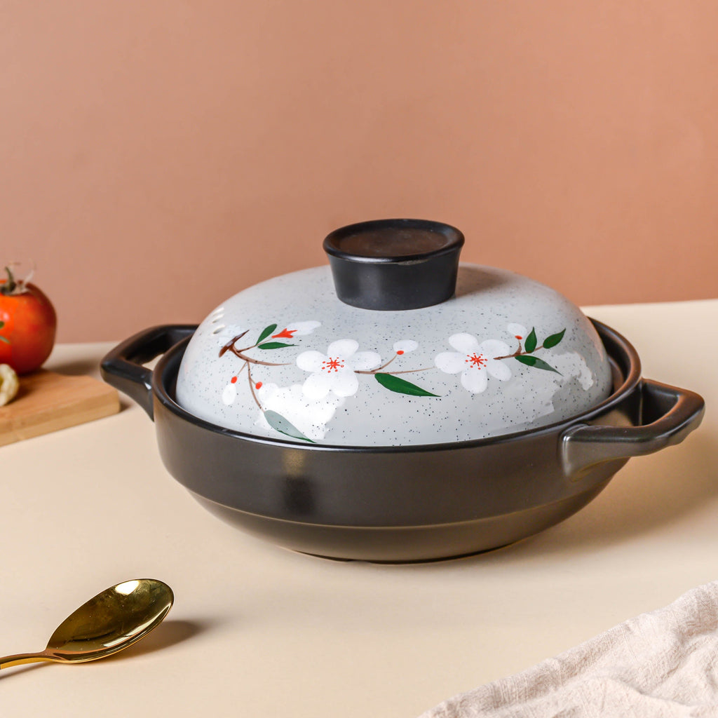 Sakura Shallow Cooking Pot Grey Nestasia