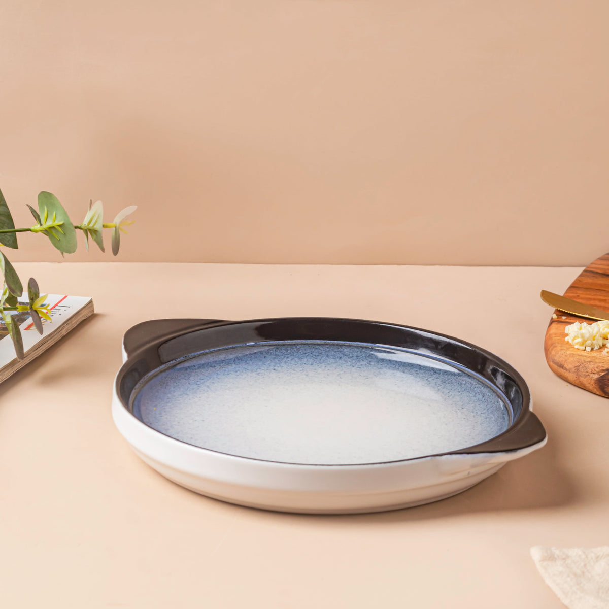 Ombre Blue and White Baking Plate 7.5 Inch Nestasia