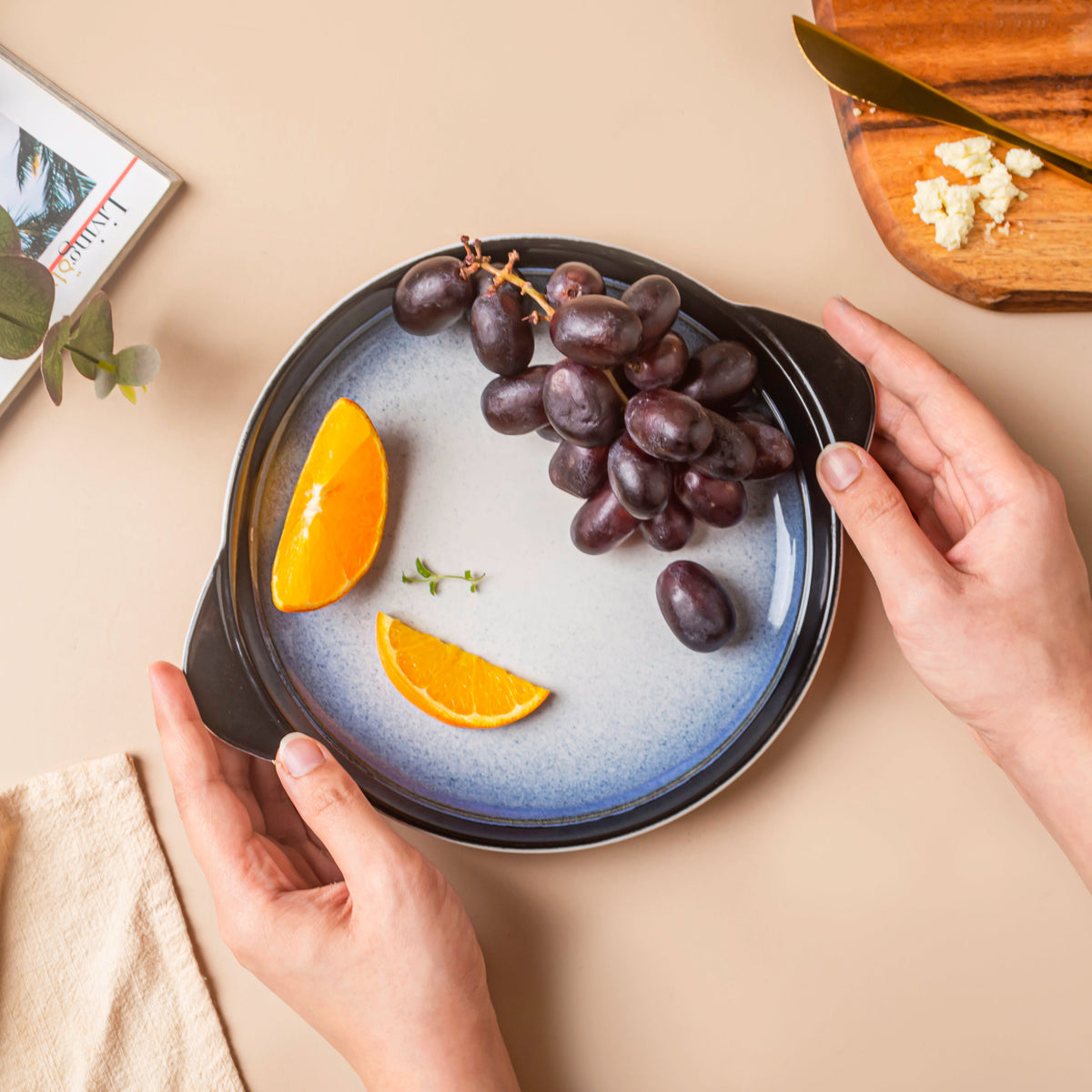 Ombre Blue and White Baking Plate 7.5 Inch Nestasia