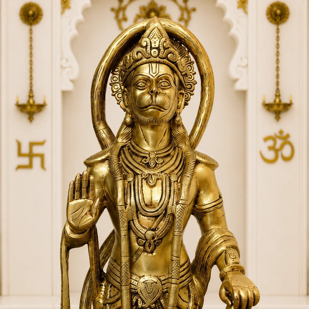Brass Standing Hanuman Statue (25 Inch) Vedansh Craft