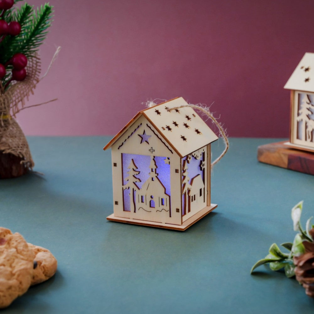 DIY Wooden House LED Christmas Decor Small Nestasia