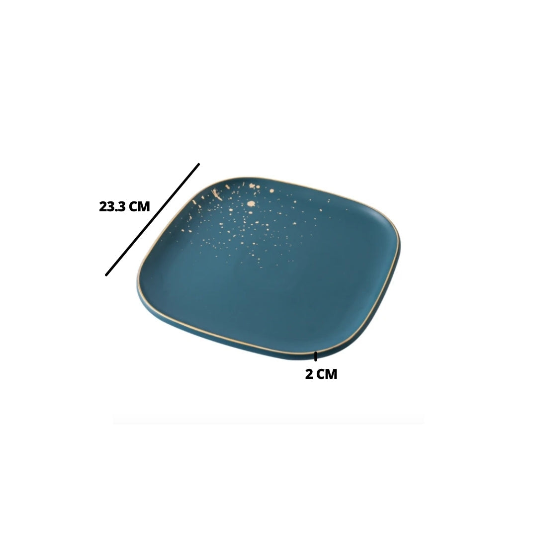 CARA square dinner plate - midnight green Nestasia