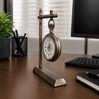 Brass Hanging Table Clock with Stand (5.5 Inch) Vedansh Craft