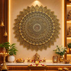 Brass Handcrafted Mandala Wall Hanging Decor Vedansh Craft