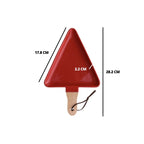 MERRY triangle plate with wooden handle - red Nestasia