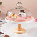 Cake Stand With Cloche Pink 9.5 Inch Nestasia