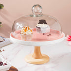 Cake Stand With Cloche Pink 9.5 Inch Nestasia