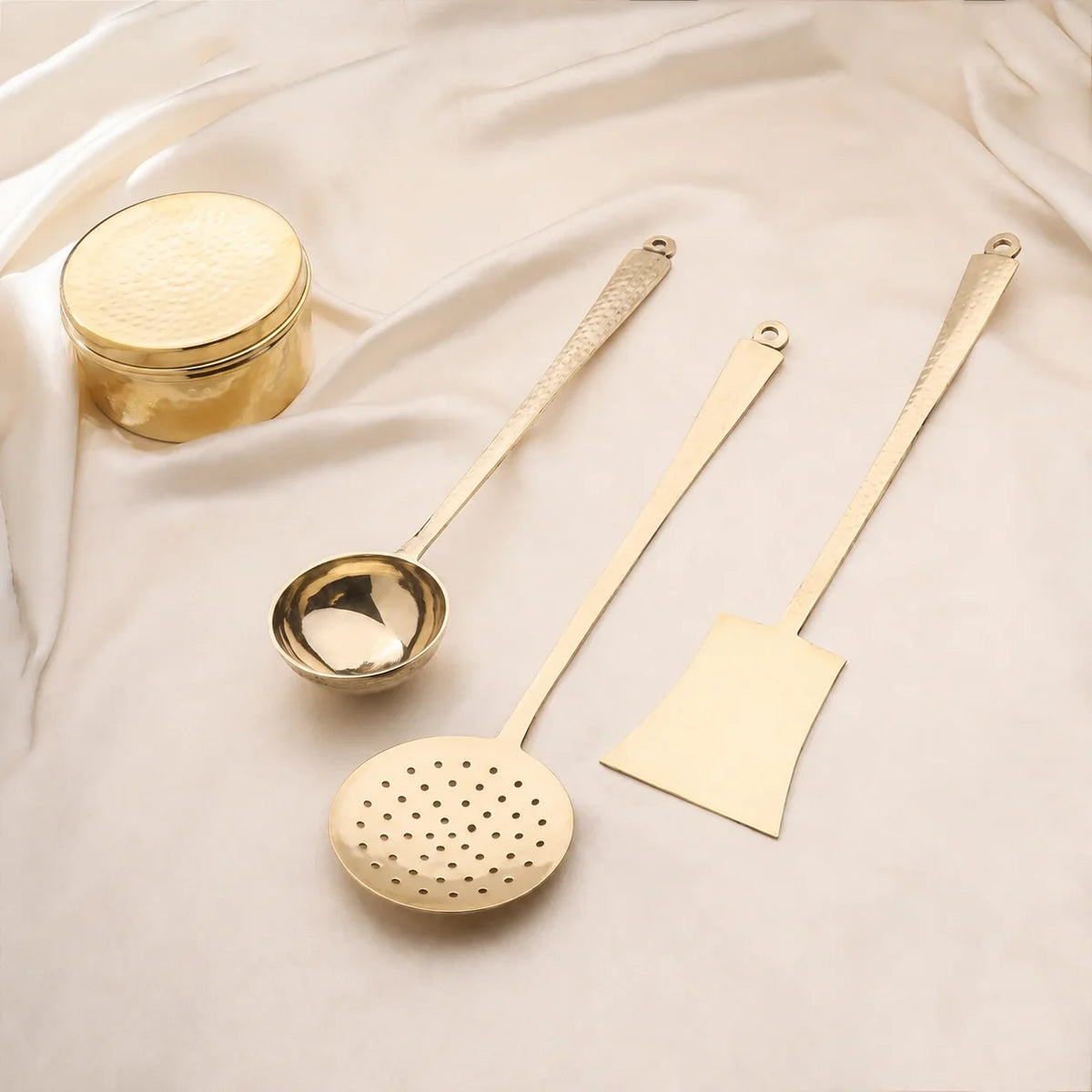 Brass Kitchen Ladles Set  (15.5 Inch) Vedansh Craft