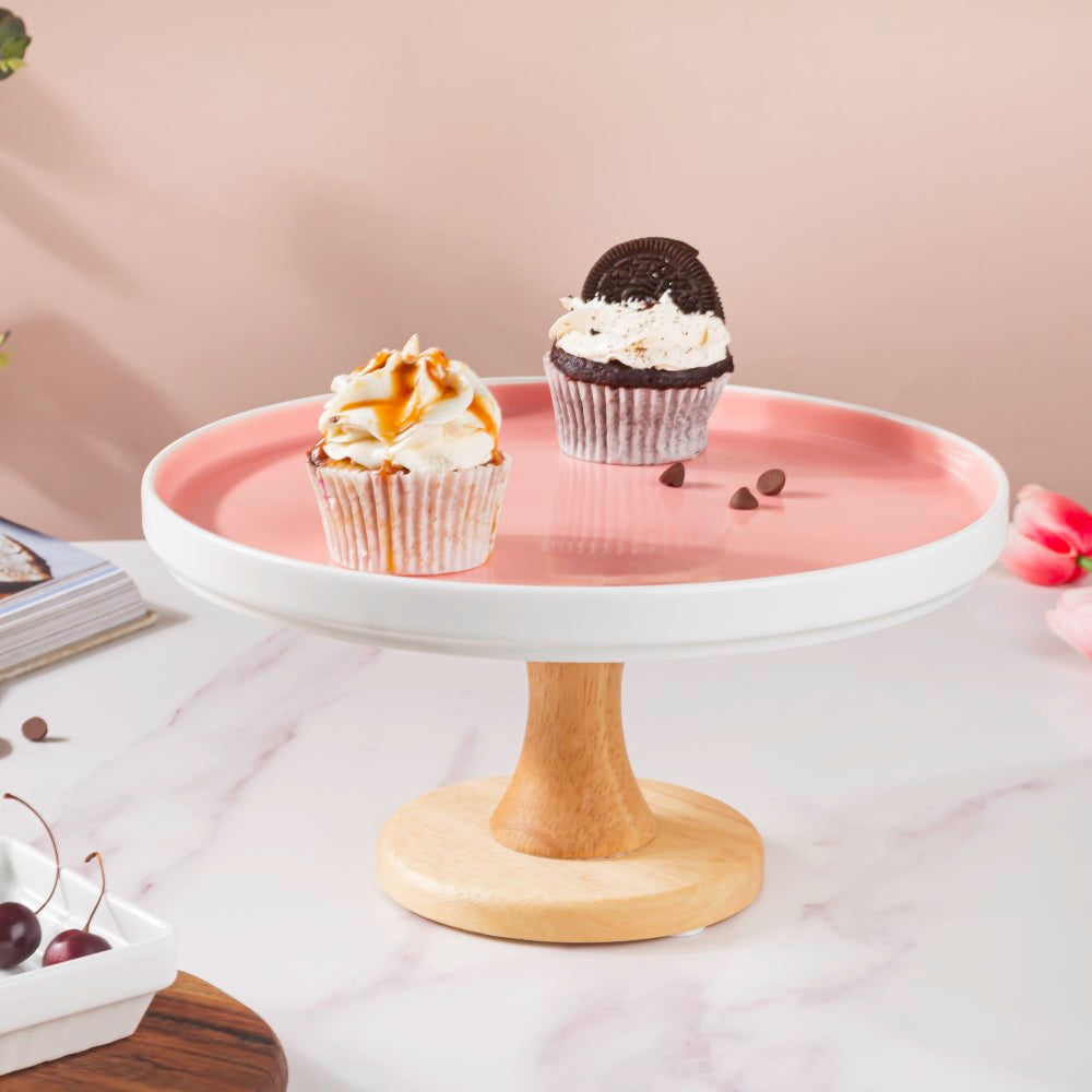 Cake Stand Pink 9.5 Inch Nestasia