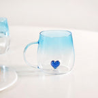 3D Blue Heart Ombre Mug Set Of 2 450ml Nestasia