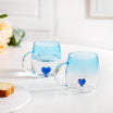 3D Blue Heart Ombre Mug Set Of 2 450ml Nestasia