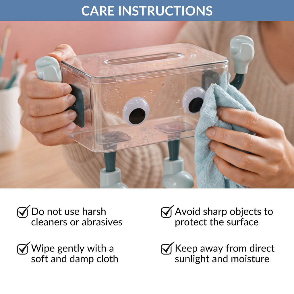 3D Robot Design Tissue Box Blue Nestasia