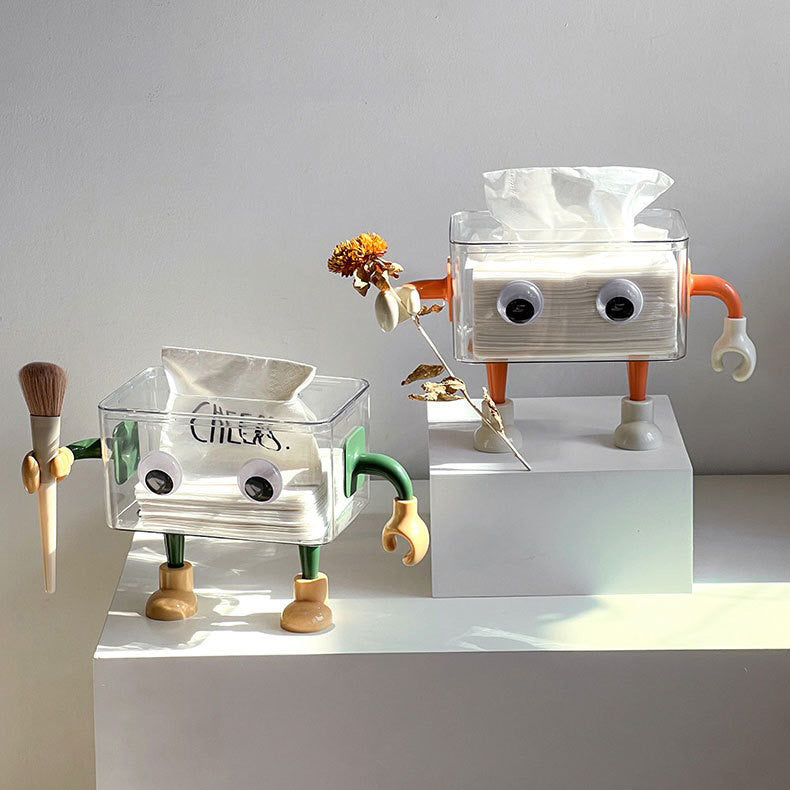 3D Cartoon Robot Tissue Box Green Nestasia