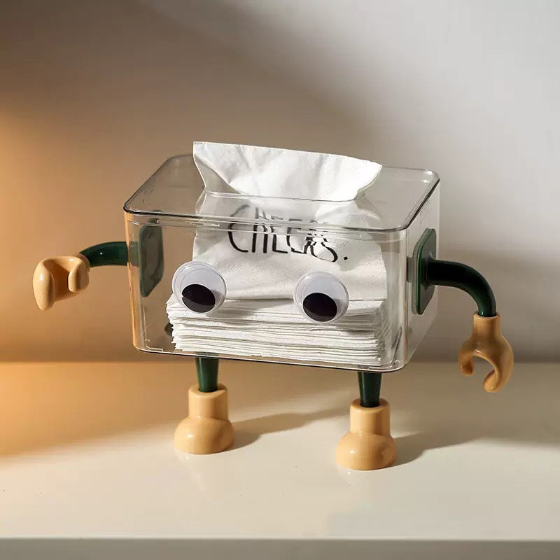 3D Cartoon Robot Tissue Box Green Nestasia