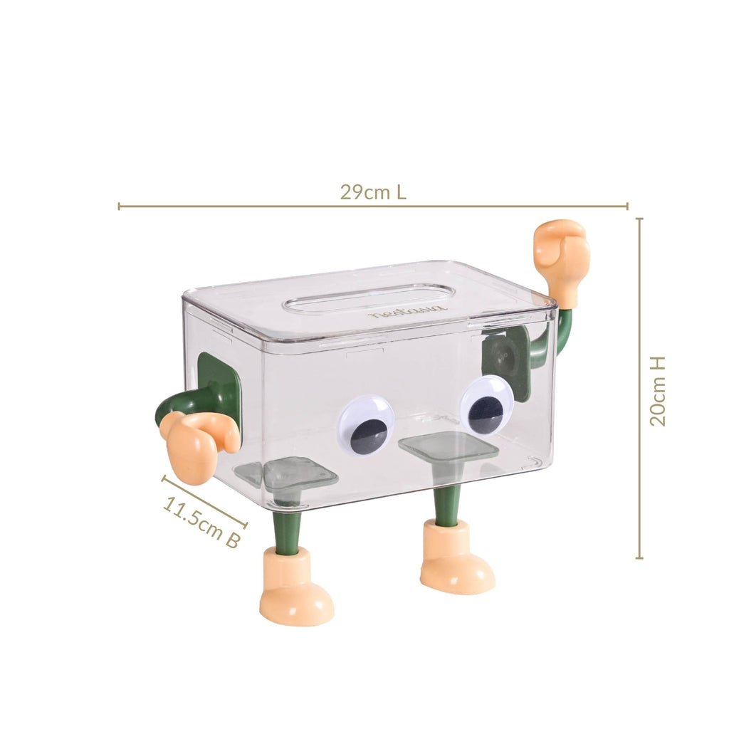 3D Cartoon Robot Tissue Box Green Nestasia
