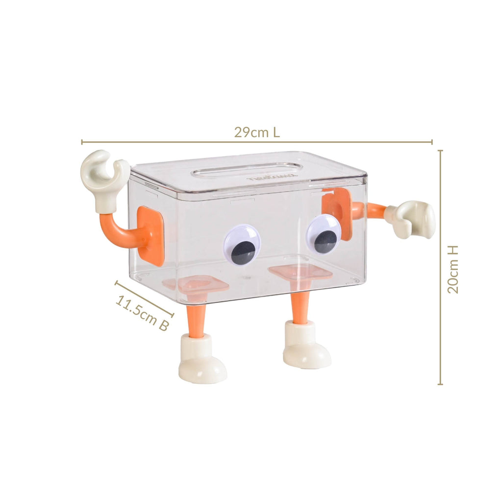 3D Cartoon Robot Tissue Box Orange Nestasia