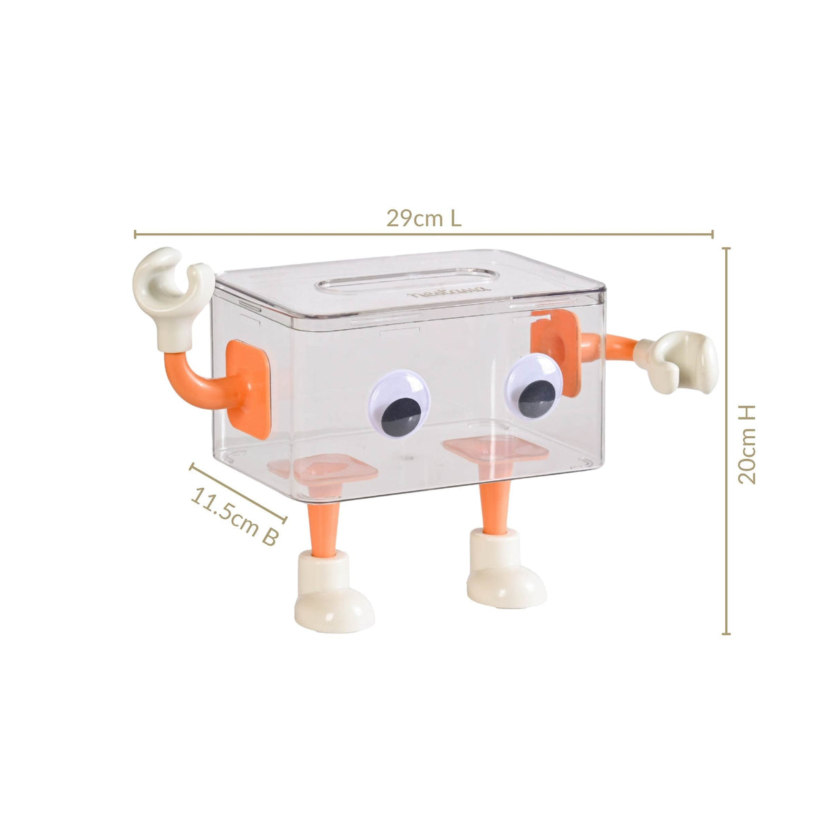 3D Cartoon Robot Tissue Box Orange Nestasia